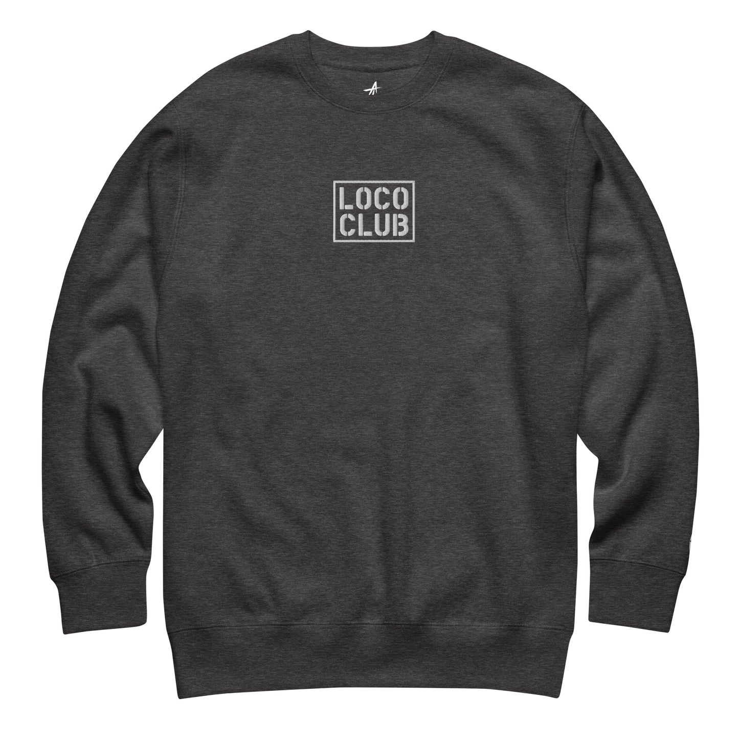 Loco Club Stamp Logo Crewneck Sweatshirt, Dark Heather (2025)